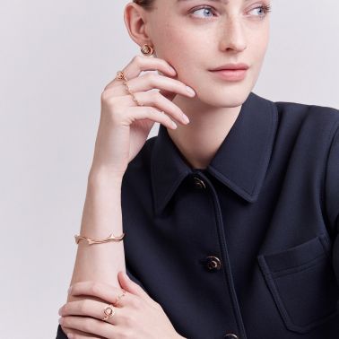 Dior Bois de Rose double ring in rose gold and diamonds