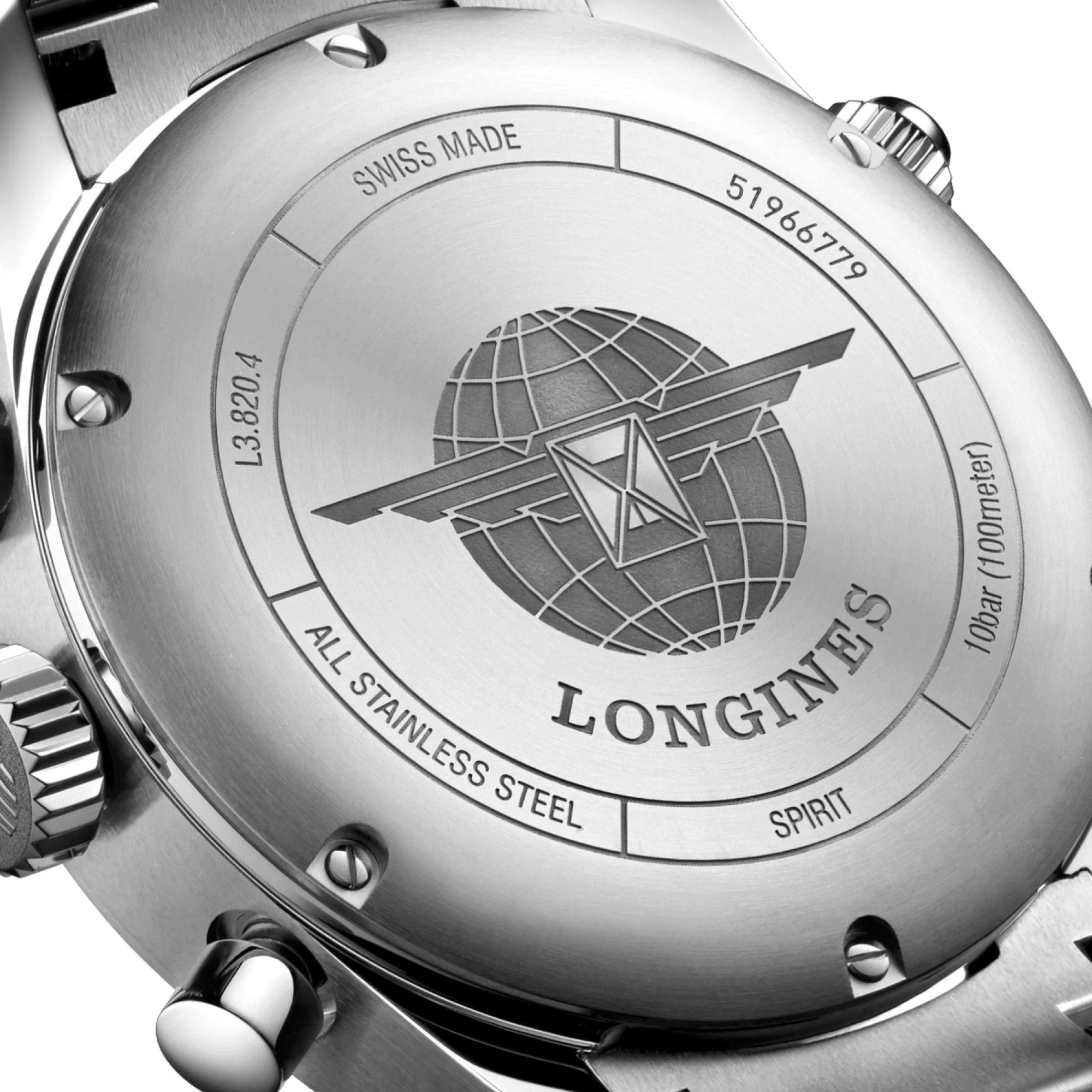 Longines Spirit automatic chronograph watch blue dial steel bracelet 42 mm