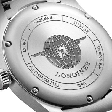 Longines Spirit automatic watch black dial stainless steel bracelet 40 mm