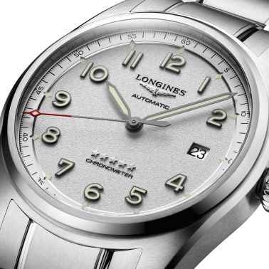 Longines Spirit automatic watch silver dial steel bracelet 40 mm