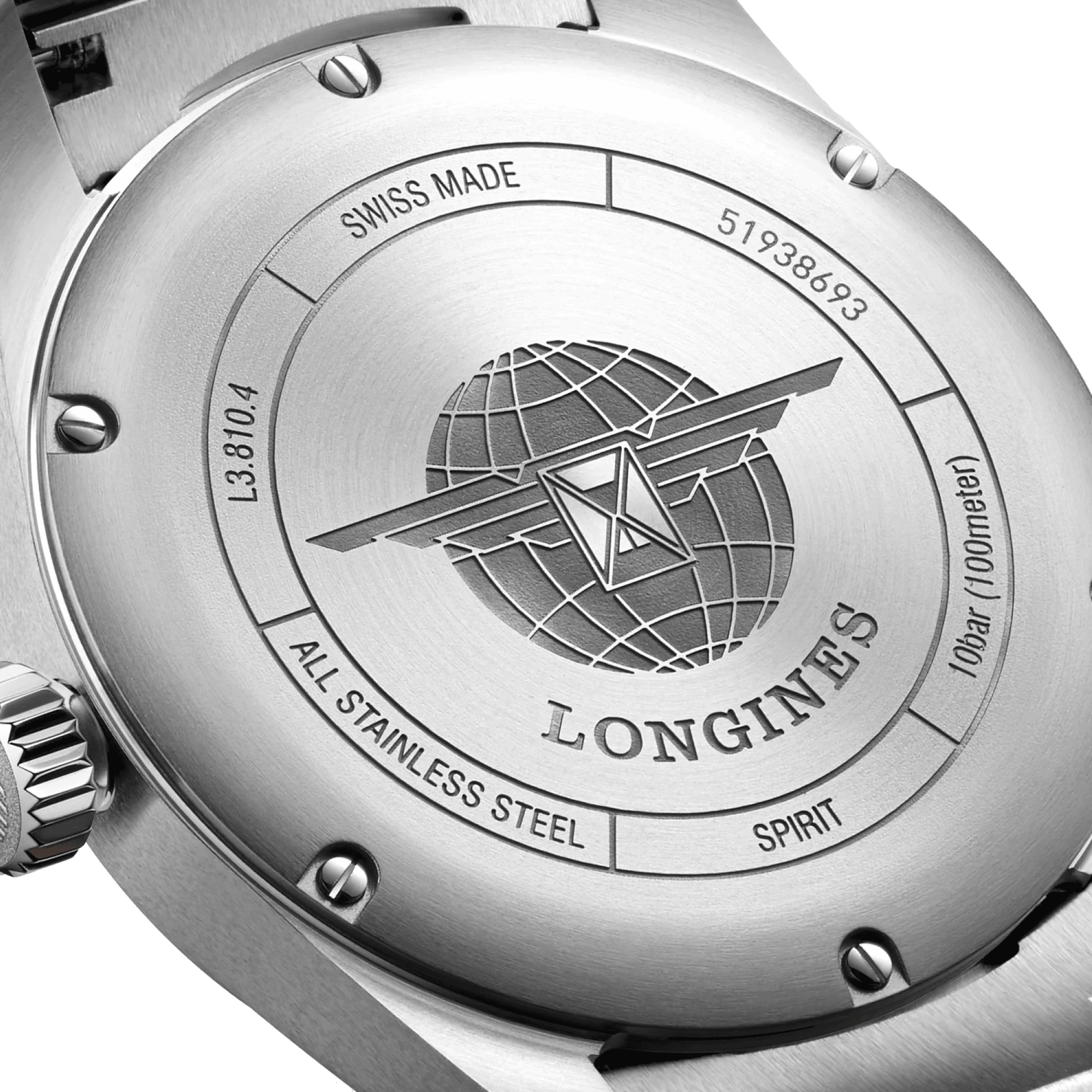 Longines Spirit automatic watch silver dial steel bracelet 40 mm