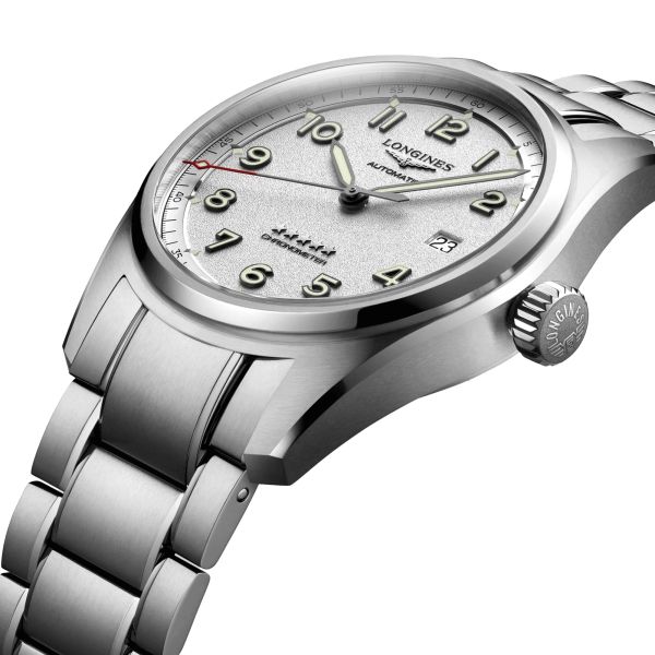 Longines Spirit automatic watch silver dial steel bracelet 40 mm