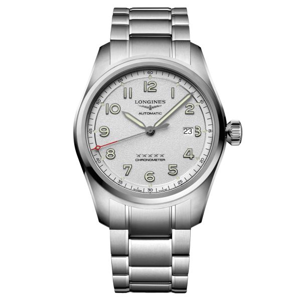 Longines Spirit automatic watch silver dial steel bracelet 42 mm