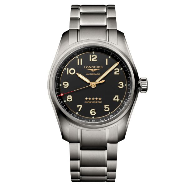 Longines Spirit automatic watch anthracite dial titanium bracelet 40 mm