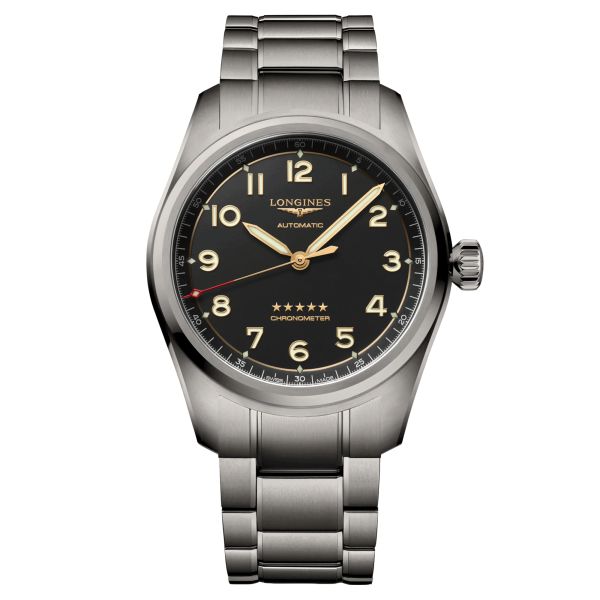 Longines Spirit automatic watch anthracite dial titanium bracelet 42 mm