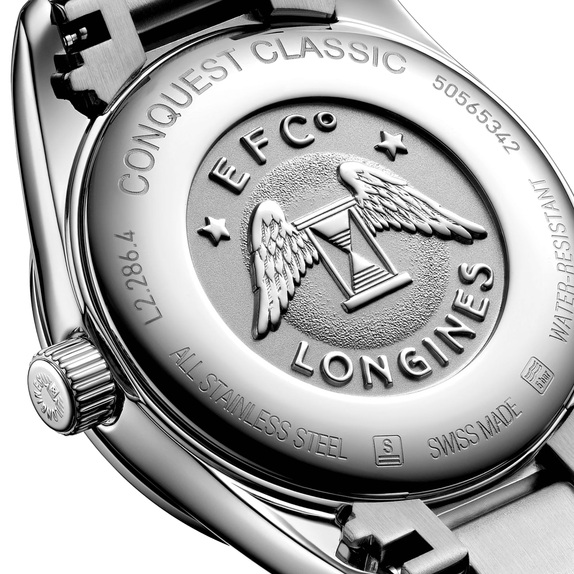 Montre Longines Conquest Classic quartz cadran noir bracelet acier 29,5 mm L2.286.4.52.6
