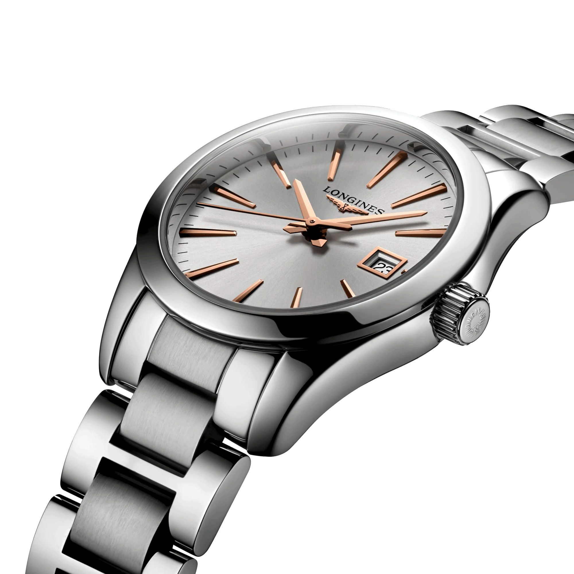 Montre Longines Conquest Classic quartz cadran argenté bracelet acier 29,5 mm L2.286.4.72.6