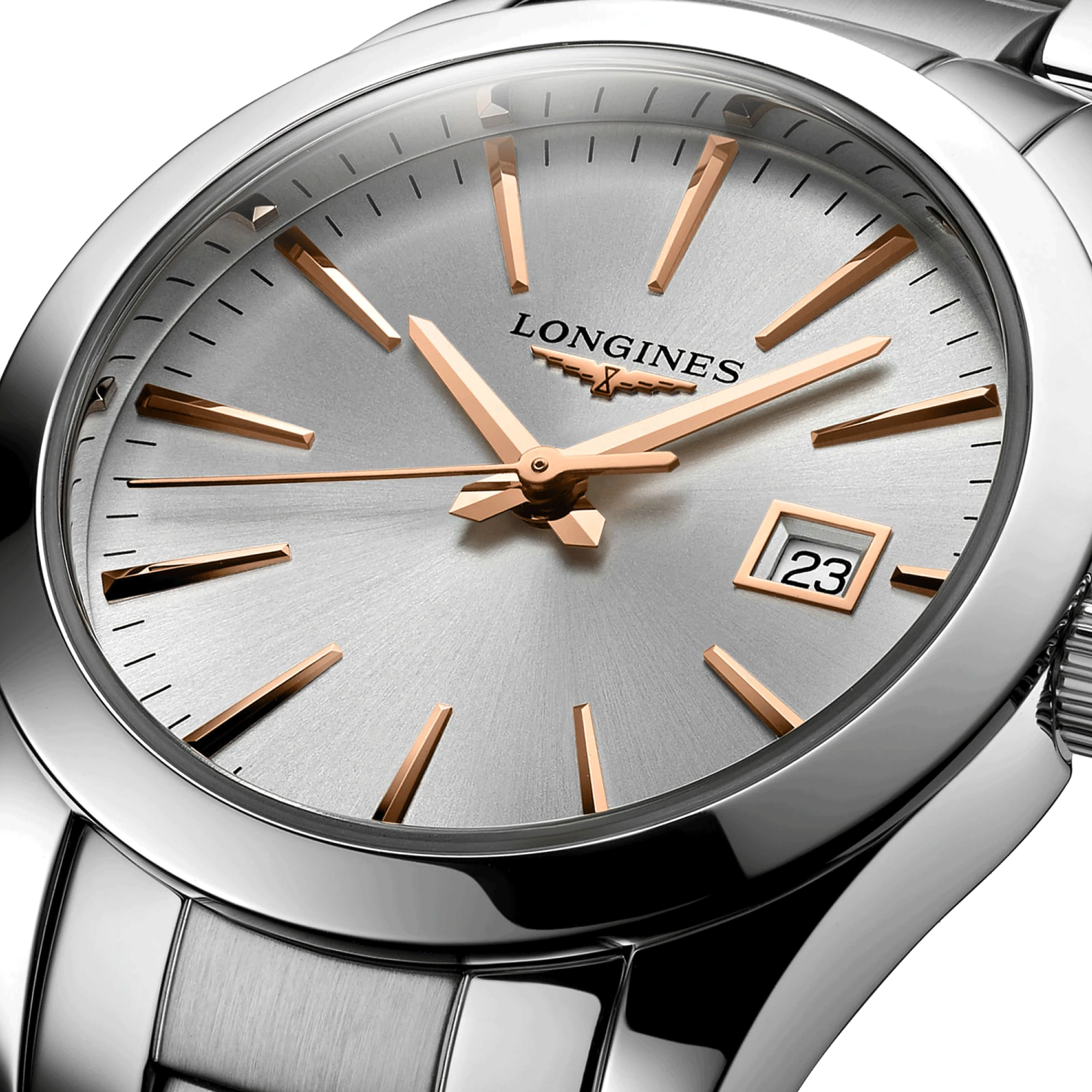 Montre Longines Conquest Classic quartz cadran argenté bracelet acier 29,5 mm L2.286.4.72.6