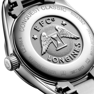 Montre Longines Conquest Classic quartz cadran argenté bracelet acier 29,5 mm L2.286.4.72.6
