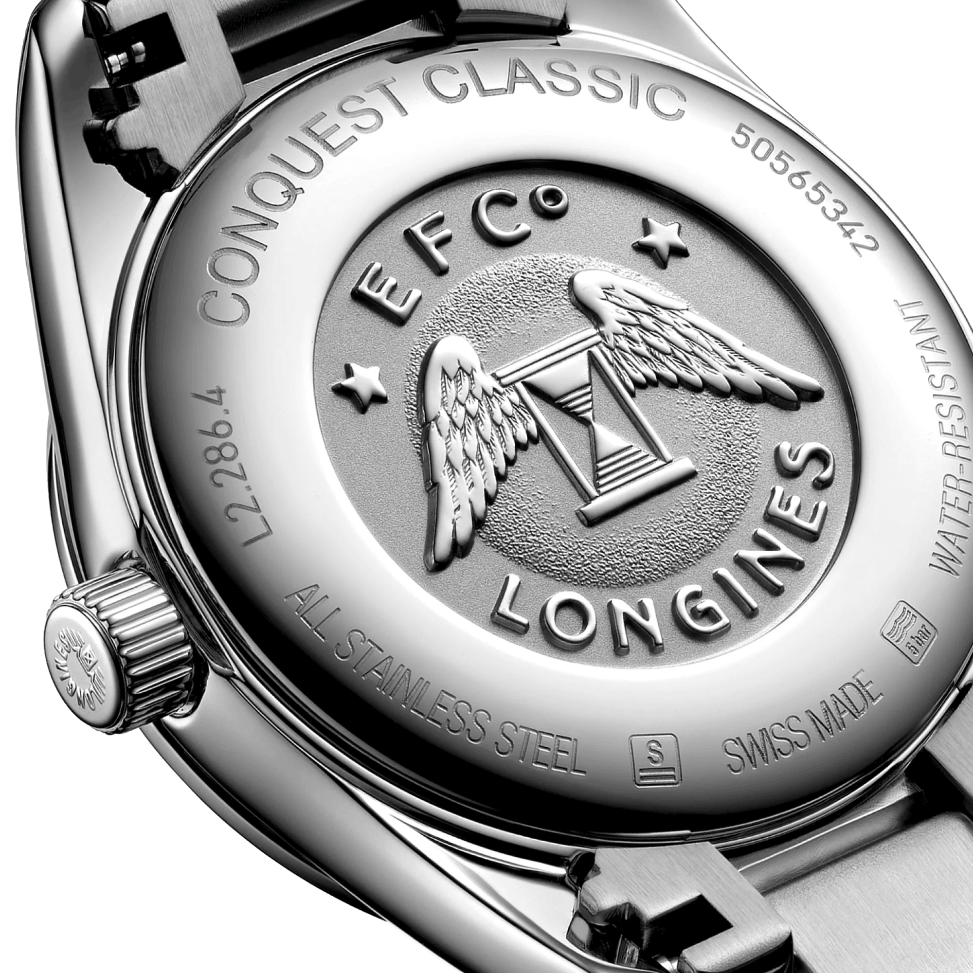 Montre Longines Conquest Classic quartz cadran argenté bracelet acier 29,5 mm L2.286.4.72.6