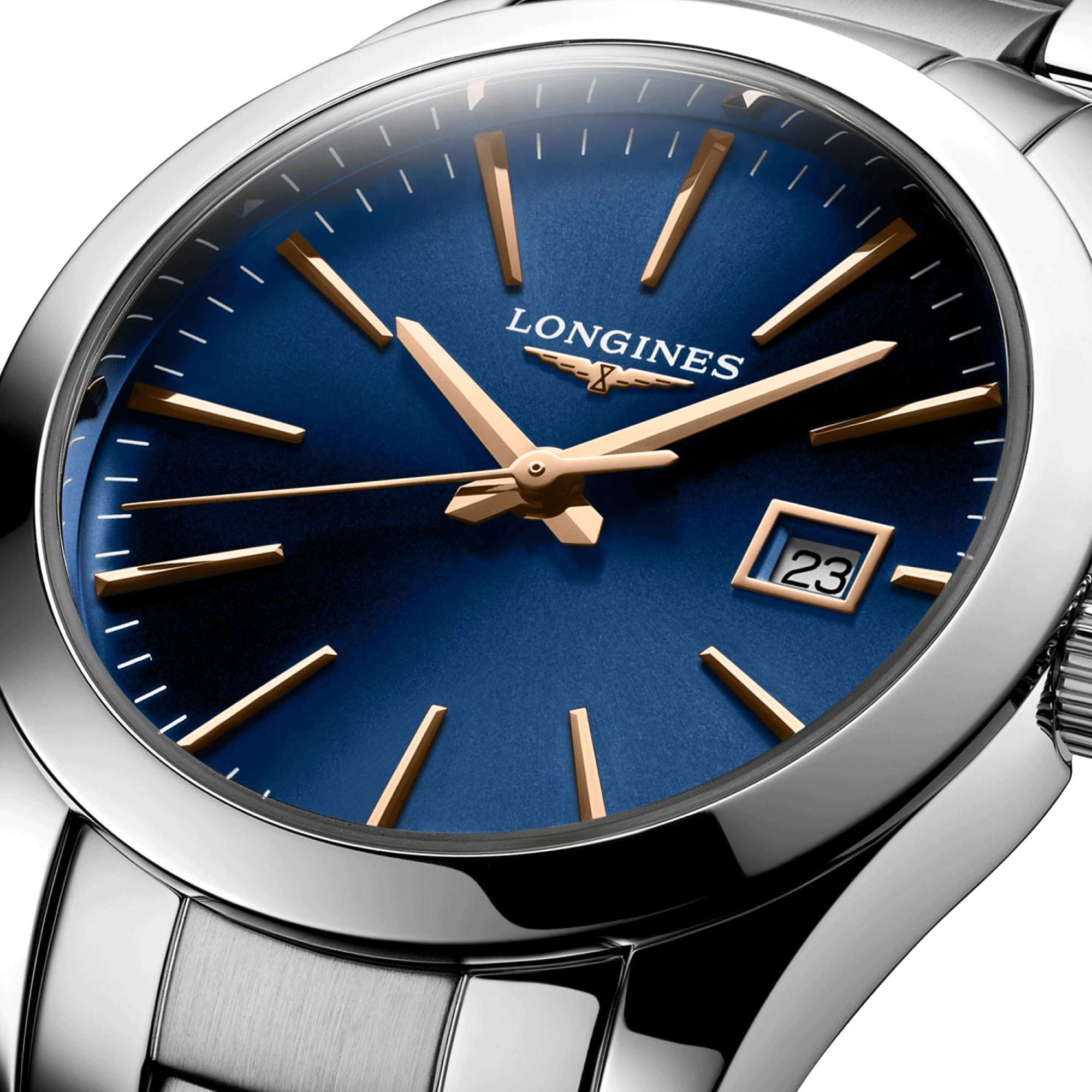 Montre Longines Conquest Classic quartz cadran bleu bracelet acier 29,5 mm L2.286.4.92.6