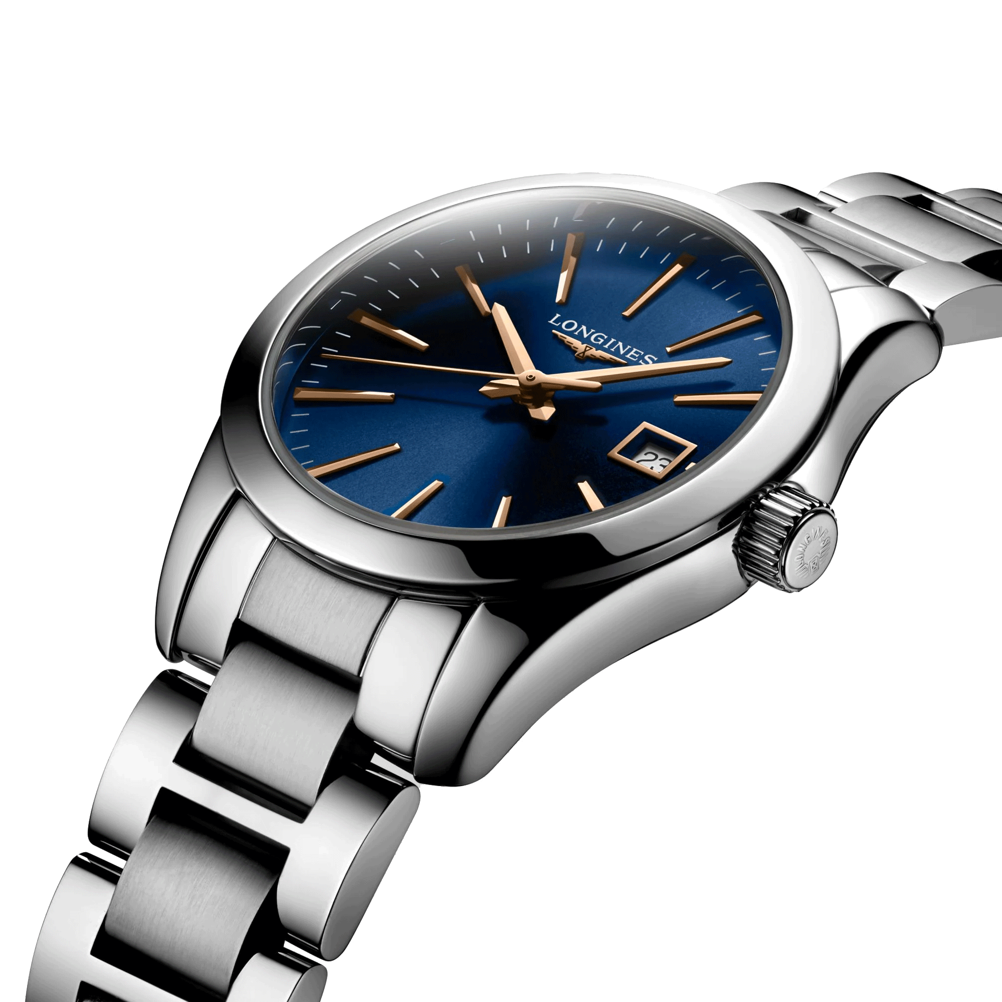 Montre Longines Conquest Classic quartz cadran bleu bracelet acier 29,5 mm L2.286.4.92.6