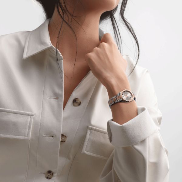 Longines quartz watch Conquest Classic two-tone silver dial