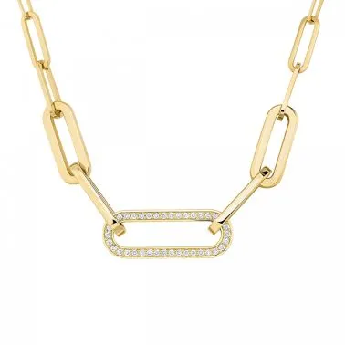 Collier dinh van Maillon L en or jaune et diamants 660321