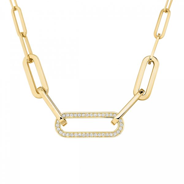 dinh van Maillon L necklace in yellow gold and diamonds