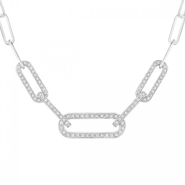 dinh van Maillon L necklace in white gold and diamonds