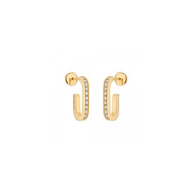Boucles d'oreilles dinh van Maillon L en or jaune et diamants 860111