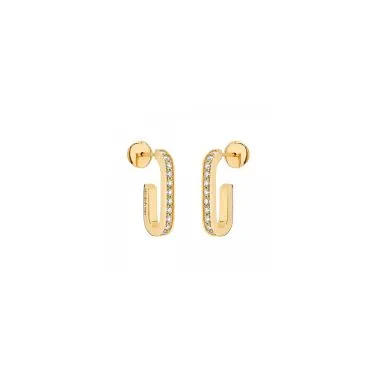 Boucles d'oreilles dinh van Maillon L en or jaune et diamants 860111