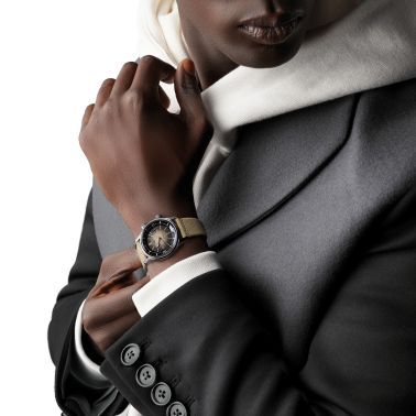 Longines Legend Diver automatic watch beige dial beige synthetic strap 36 mm