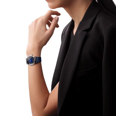 Longines Legend Diver automatic watch blue dial blue synthetic strap 36 mm