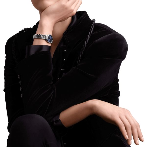 Montre Longines Elegant Collection automatique cadran bleu index diamants bracelet acier 25,5 mm L4.309.4.97.6