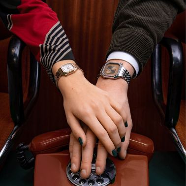 March LA.B Lady Mansart Electrique Continental quartz steel bracelet 9 links