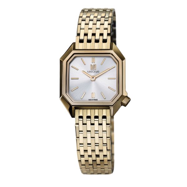 Montre March LA.B Lady Mansart Electrique Continental quartz bracelet acier 9 maillons