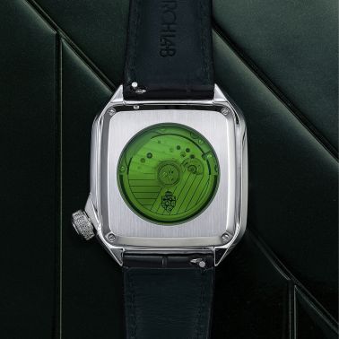 March LA.B AM2 Automatic Steel silver dial black alligator strap 39 mm