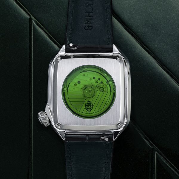 March LA.B AM2 Automatic Steel silver dial black alligator strap 39 mm
