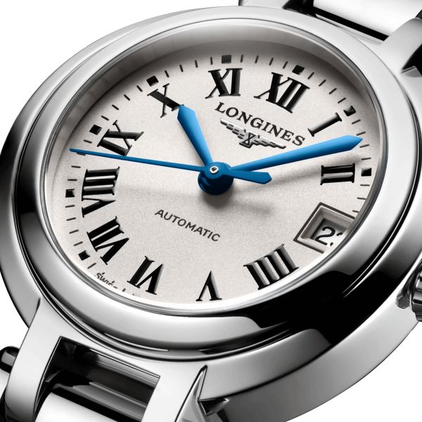 Montre Longines Primaluna automatique cadran blanc chiffres romains 26,5 mm