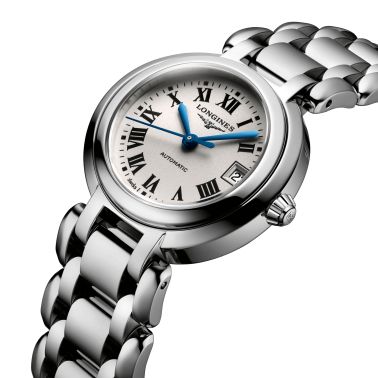 Montre Longines Primaluna automatique cadran blanc chiffres romains 26,5 mm