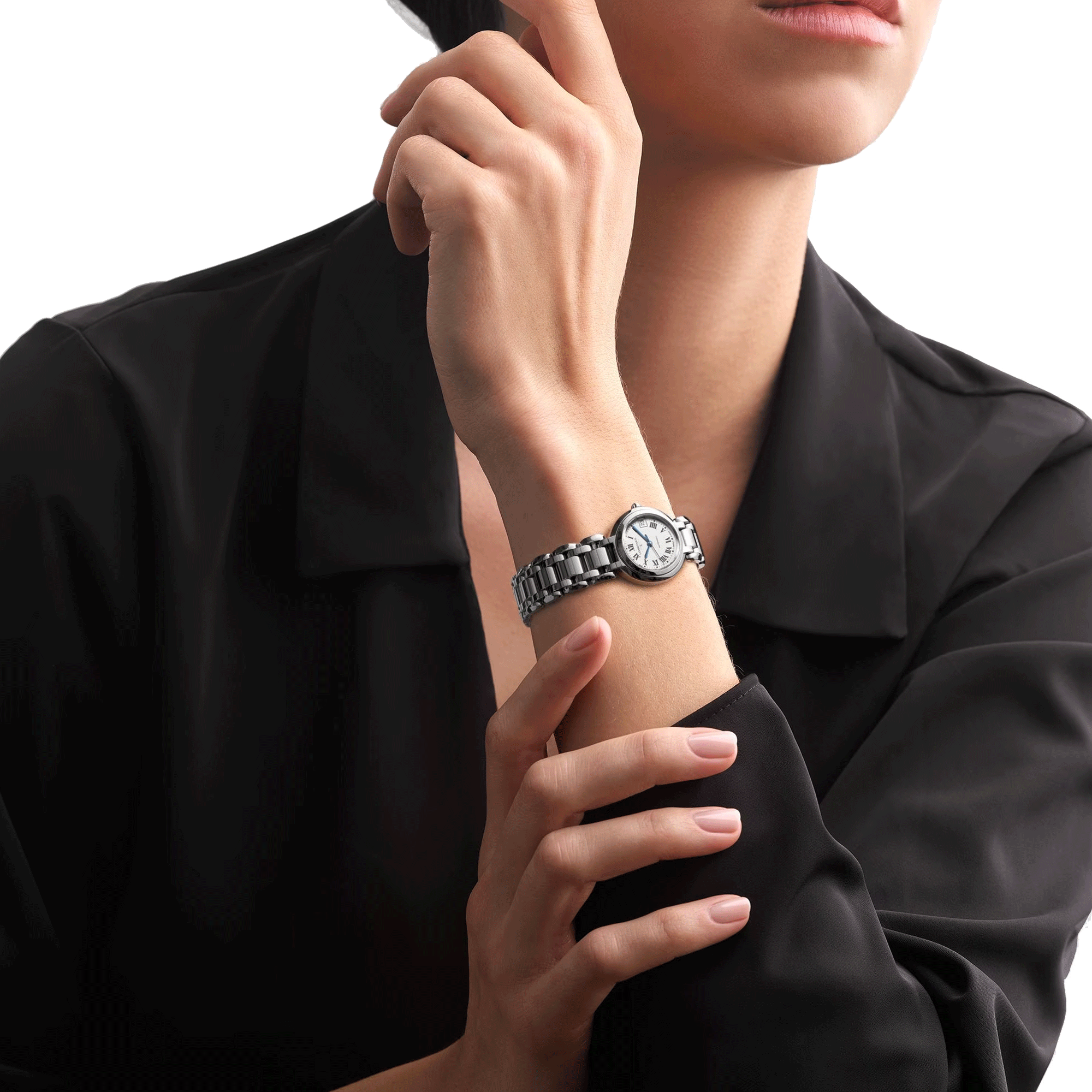 Montre Longines Primaluna automatique cadran blanc chiffres romains 26,5 mm