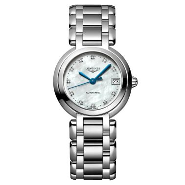 Montre Longines Primaluna automatique cadran nacre index diamants 26,5 mm L8.111.4.87.6