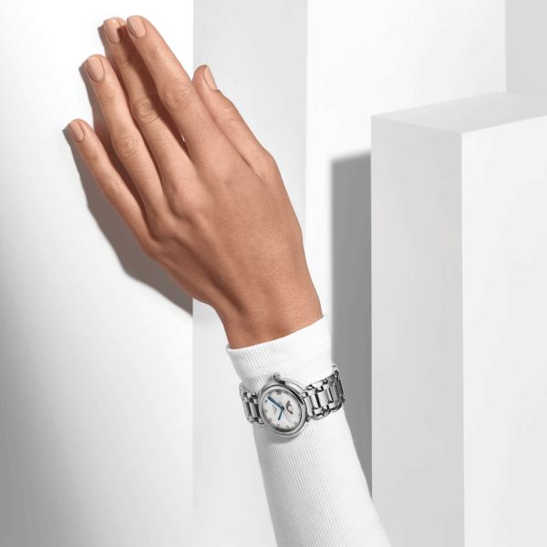 Montre Longines Primaluna quartz cadran nacre index diamants bracelet acier 30,5 mm