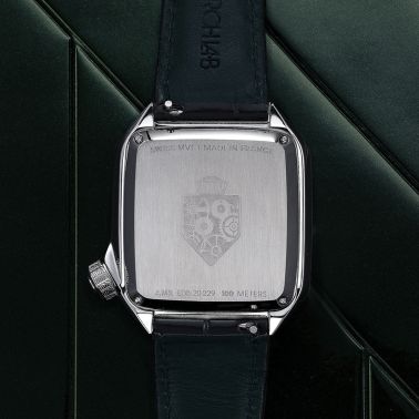March LA.B AM2 Electric Forest black perforated buffalo leather strap 39 mm