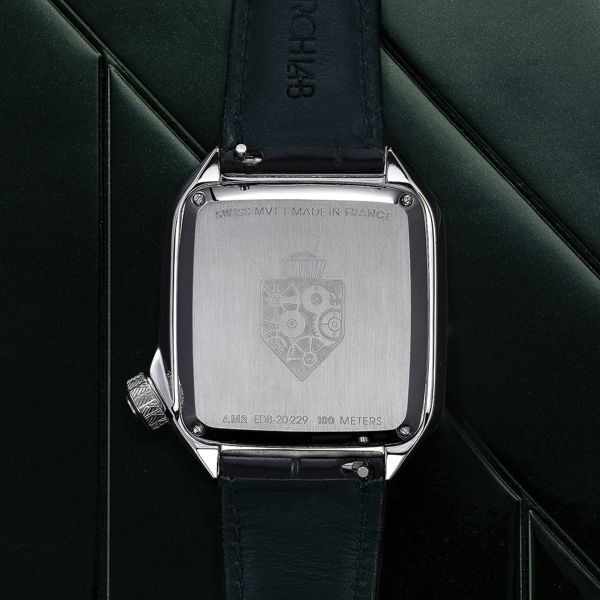 March LA.B AM2 Electric Forest black perforated buffalo leather strap 39 mm