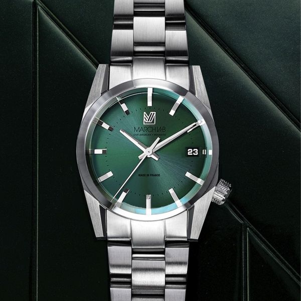 Montre March LA.B AM69 Electric Forest bracelet acier 36 mm