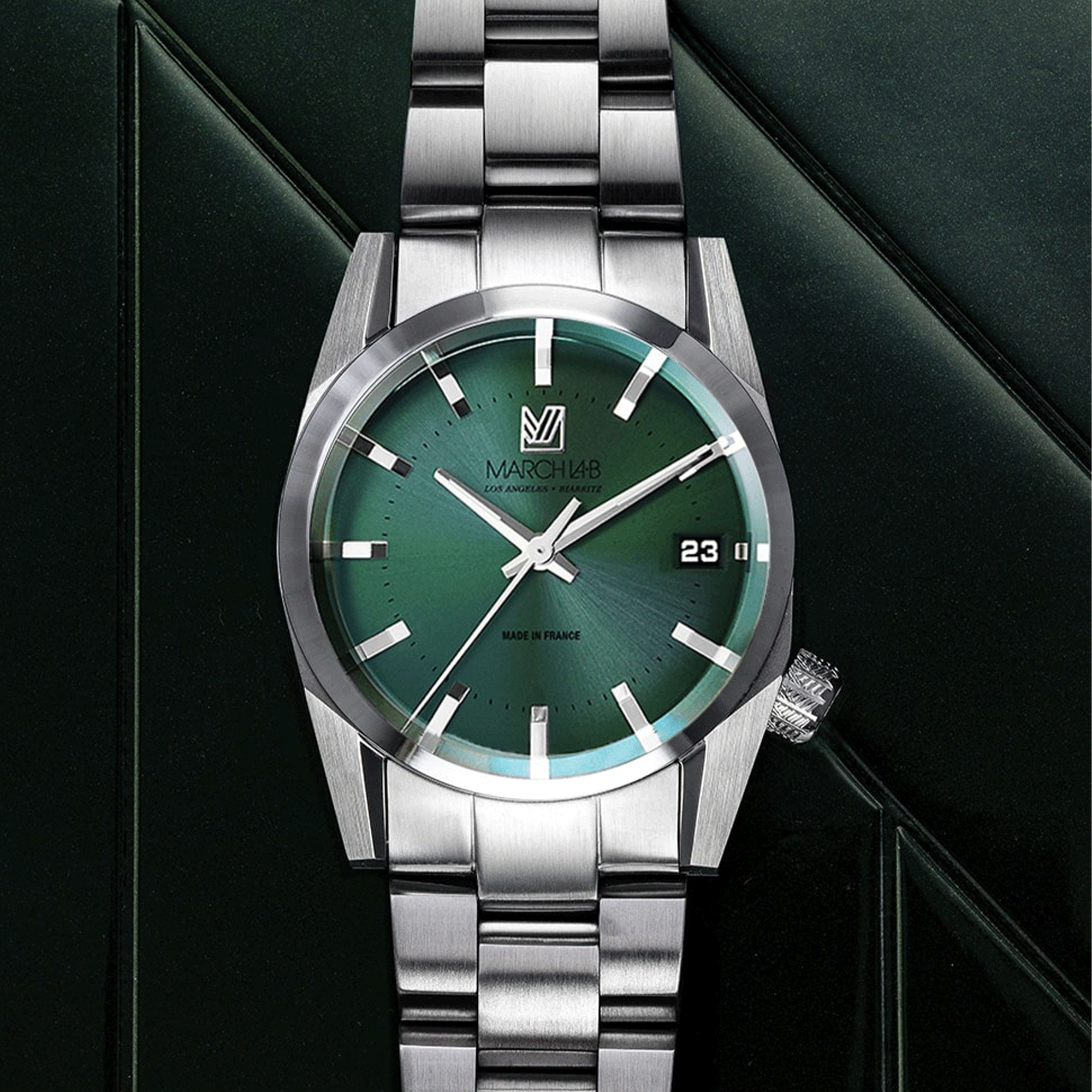 Montre March LA.B AM69 Electric Forest bracelet acier 36 mm