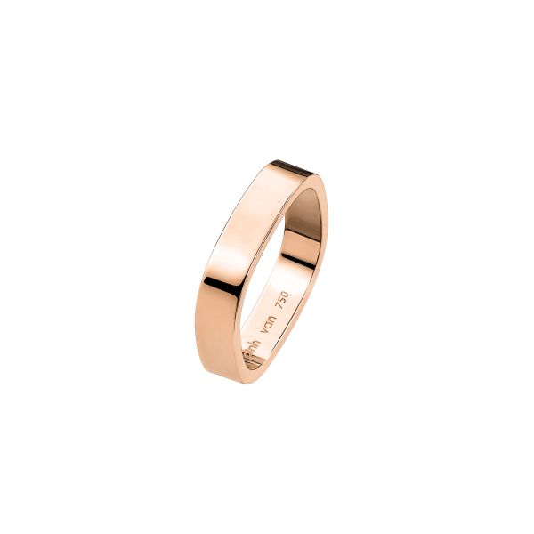 dinh van 4 mm square wedding ringin rose gold