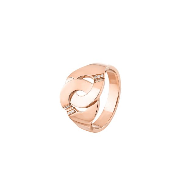 Bague Menottes dinh van R12 en or rose et diamants 267415