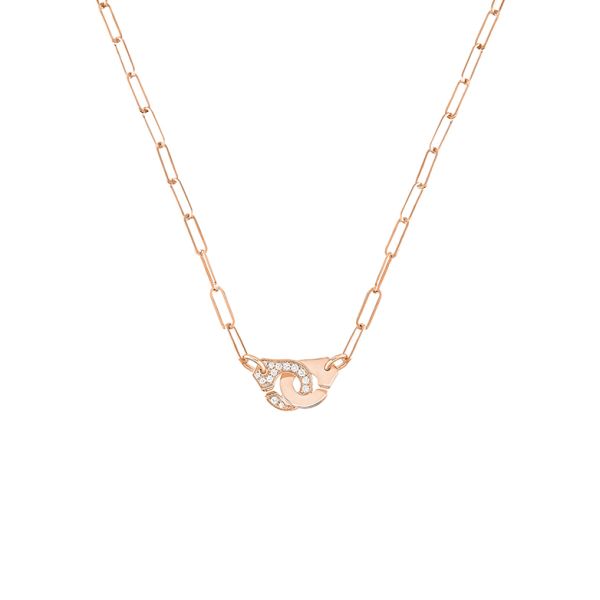 Collier Menottes dinh van R10 en or rose et diamants 654115 