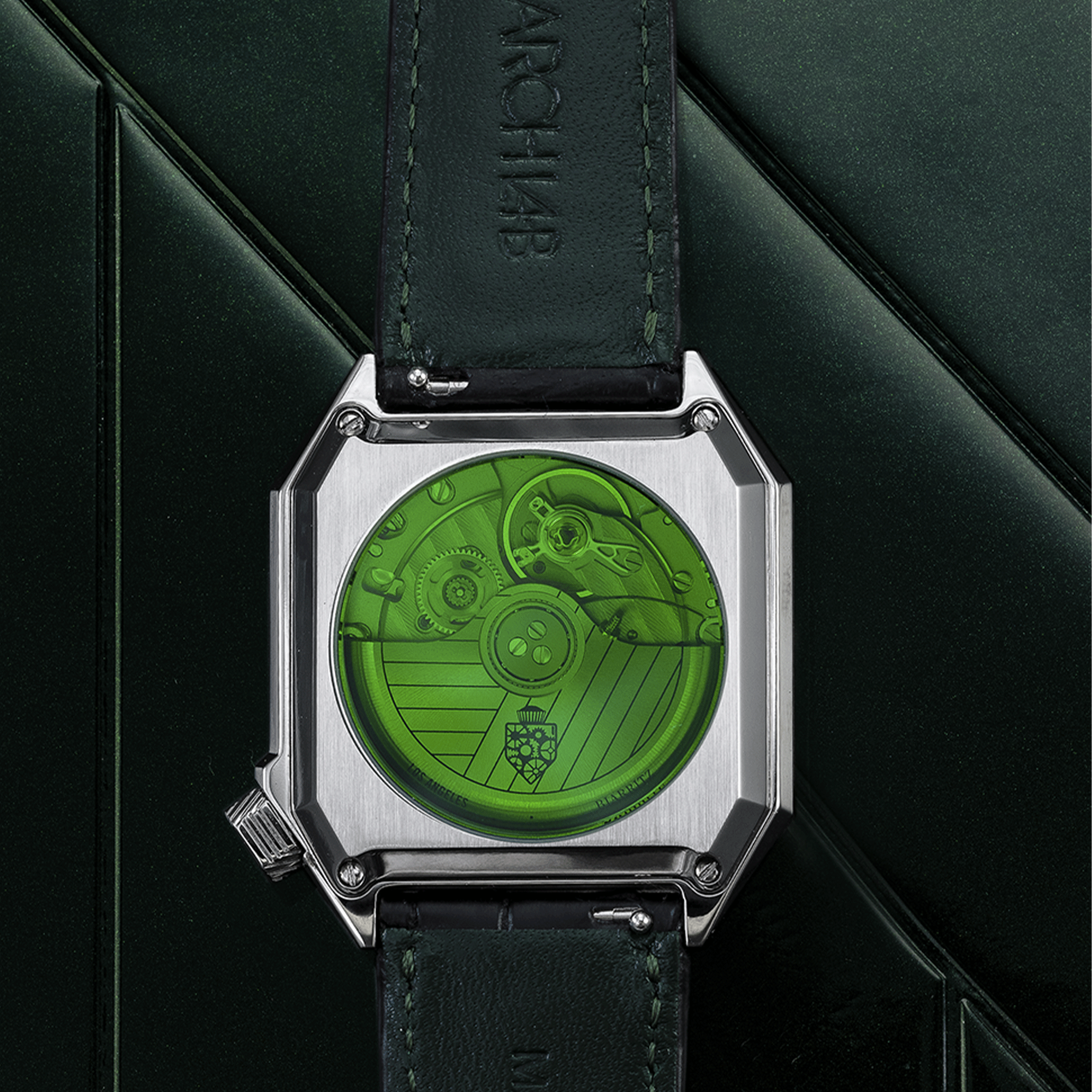 March LA.B Mansart Grall Date automatic bracelet black lizard 34 x 39 mm