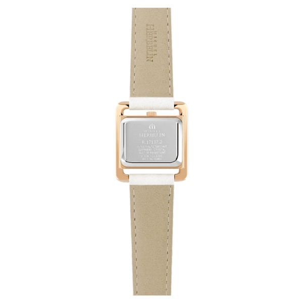 Montre Michel Herbelin 5ème Avenue quartz cadran nacre bracelet cuir blanc