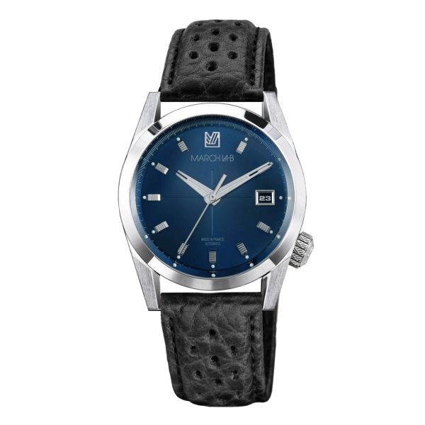 March LA.B AM89 Automatic Ocean perforated buffalo leather strap 38 mm