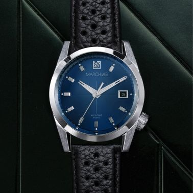 March LA.B AM89 Automatic Ocean perforated buffalo leather strap 38 mm