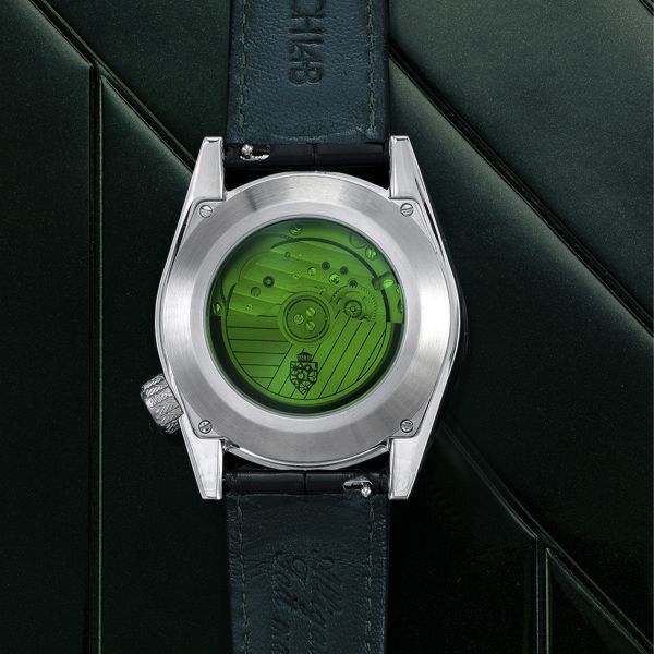 Montre March LA.B AM89 Automatique Ocean bracelet cuir bison perforé 38 mm