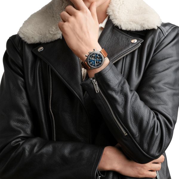 Montre Longines Heritage Avigation BigEye automatique cadran pétrole bracelet cuir brun 41 mm L2.816.1.93.2
