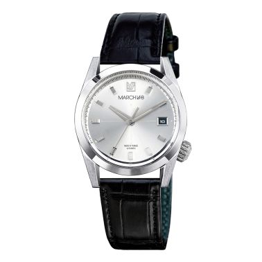 Montre March LA.B AM89 Automatique Steel bracelet alligator noir 38 mm