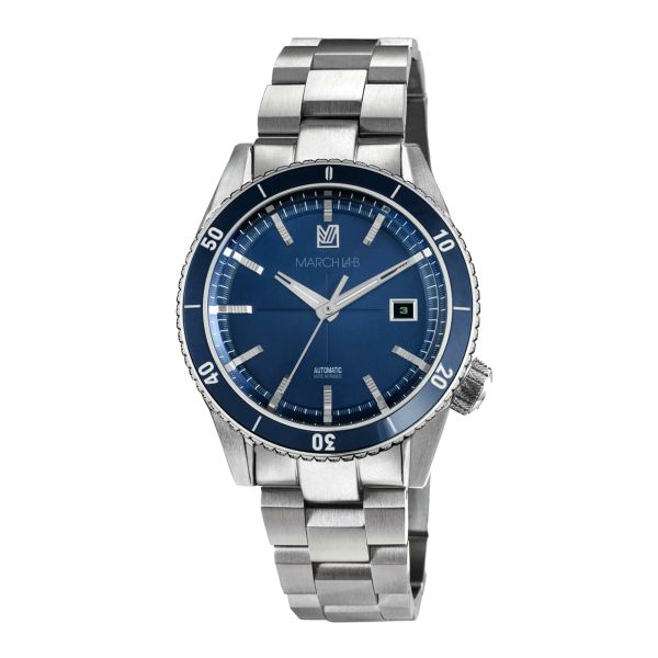 March LA.B Bonzer Automatic Double Blue steel bracelet 41 mm