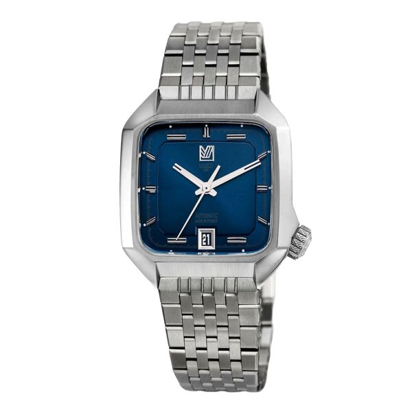 Montre March LA.B AM2 Slim Automatique Navy bracelet acier 36 mm